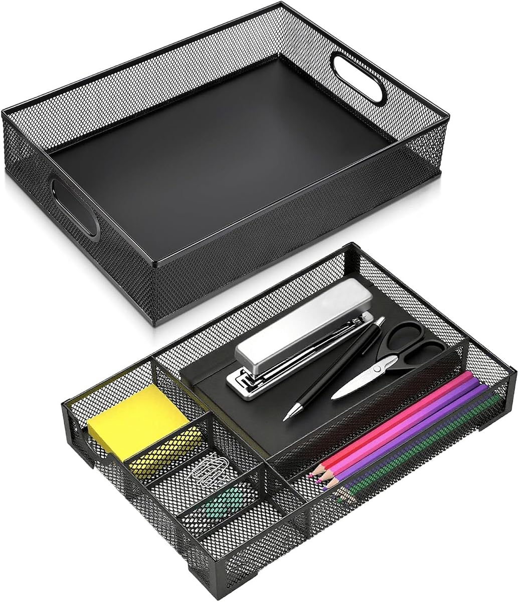 Desk Drawer Organizer Insert - Bamboo, 6-Slot product photo