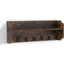 Womack Marrow Homeware Floating Wall Shelf with Hooks - Rustic Brown photo