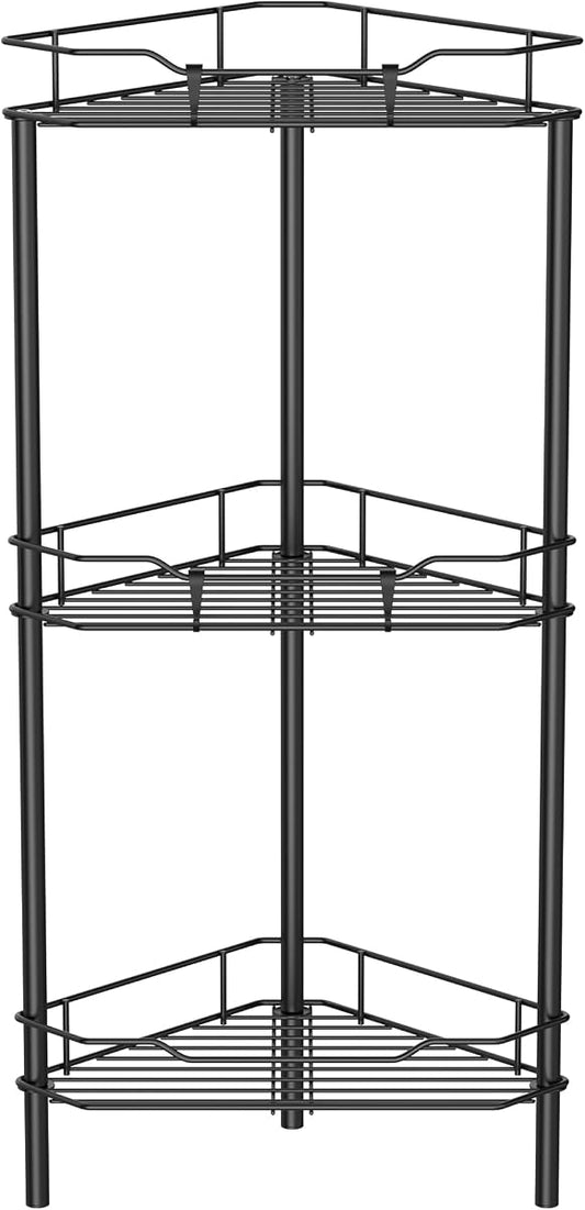 3-Tier Corner Shelf Organizer Stand - Black, 3-Tier product photo