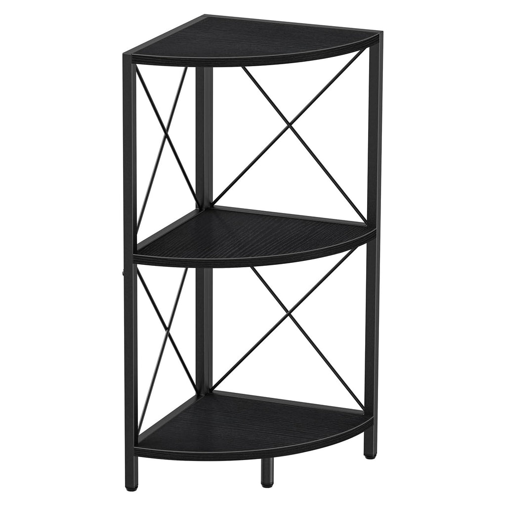Womack Marrow Homeware 3-Tier Corner Shelf Organizer Stand - 3-Tier - Black photo