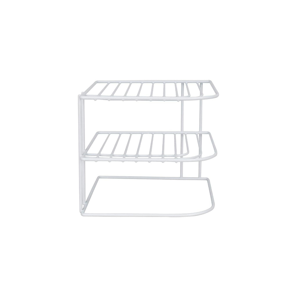 Womack Marrow Homeware 3-Tier Corner Shelf Organizer Stand - 3-Tier - White photo