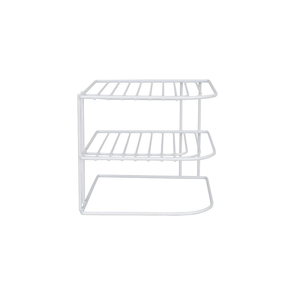 Womack Marrow Homeware 3-Tier Corner Shelf Organizer Stand - 3-Tier - White photo