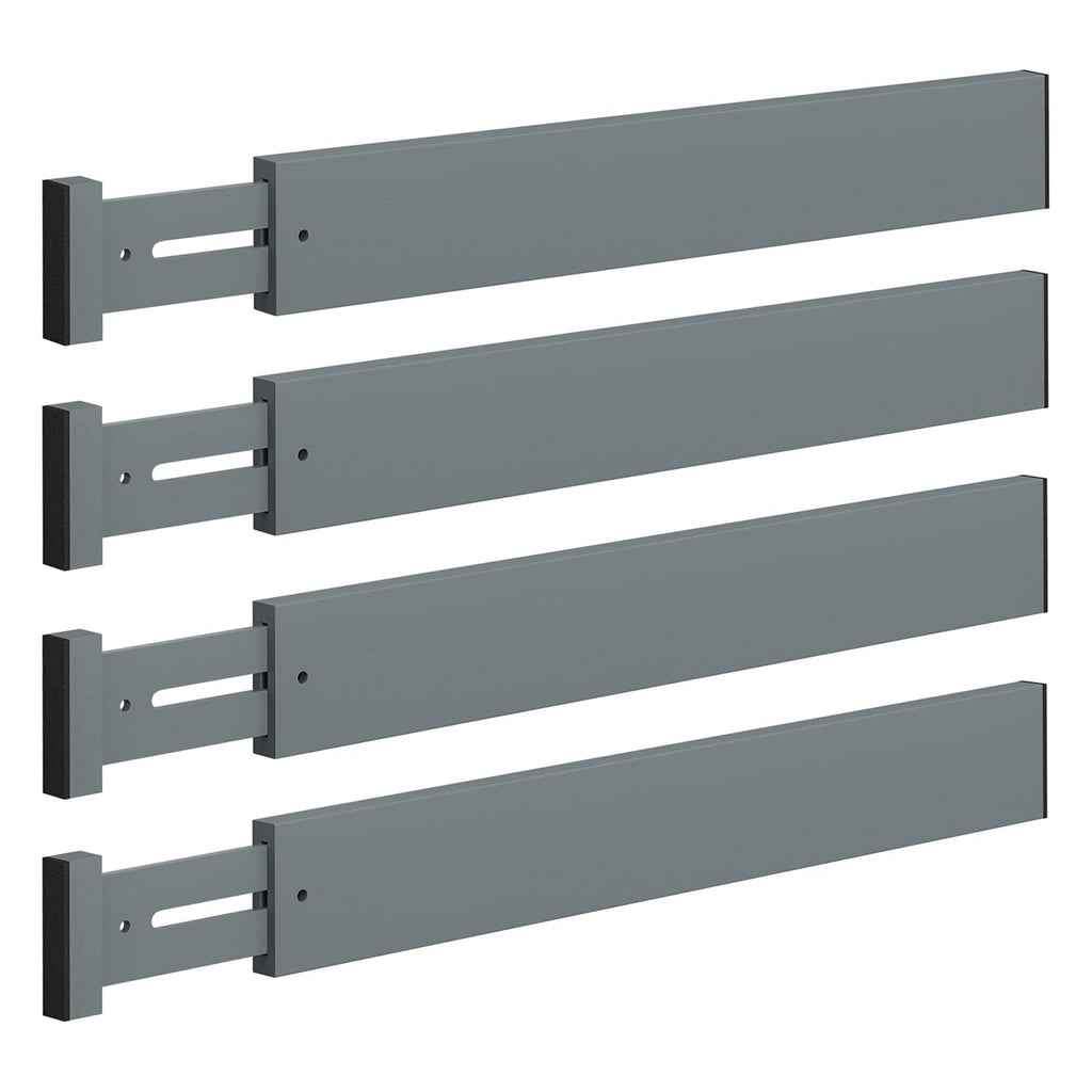 Womack Marrow Homeware Adjustable Drawer Dividers - 4-Pack - Gray photo