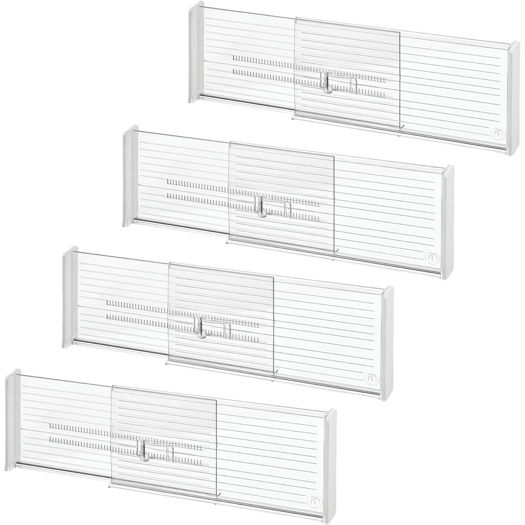 Womack Marrow Homeware Adjustable Drawer Divider Set - Pack of 4 - Clear photo