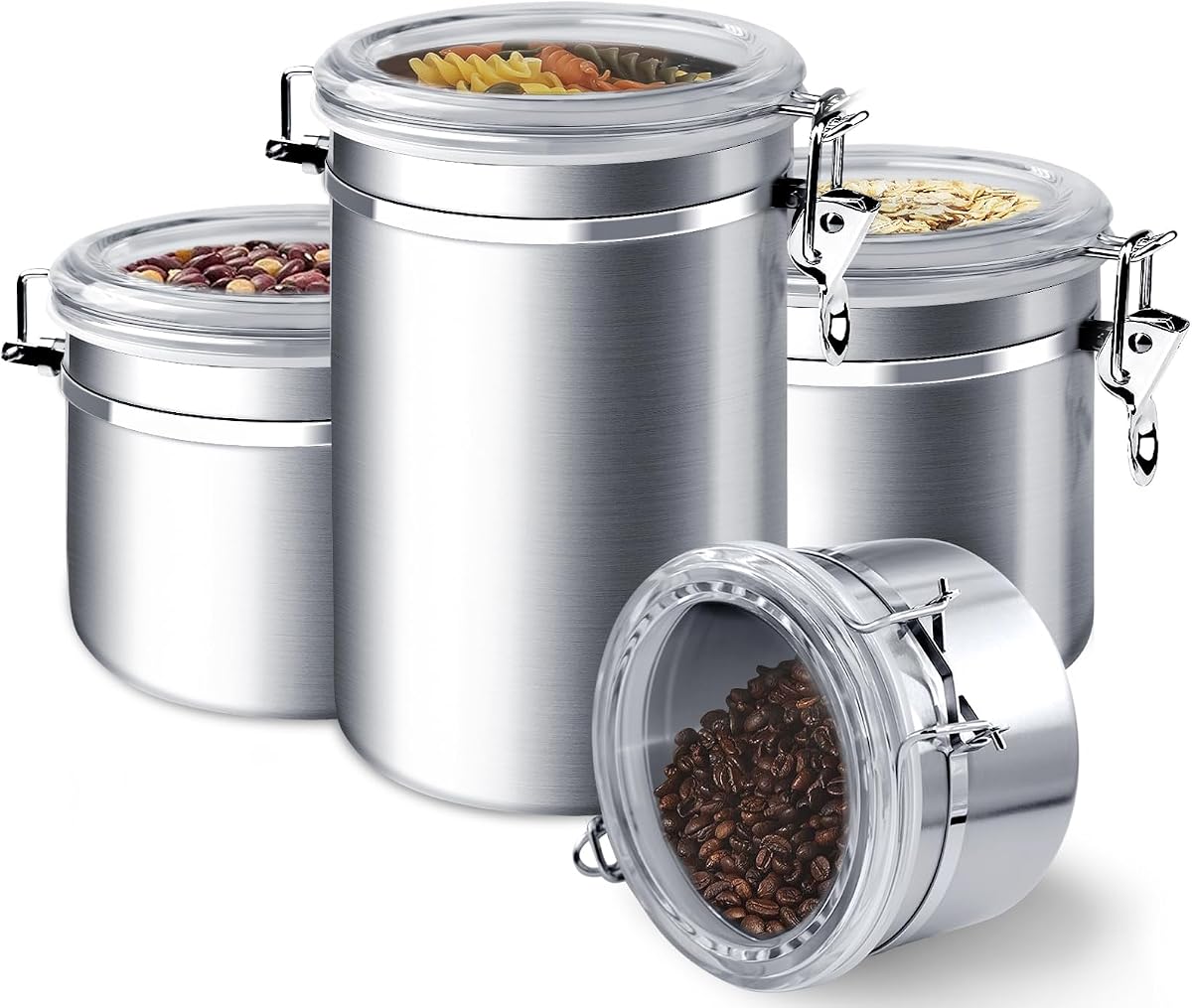 Airtight Food Storage Canister Set - Clear, Set of 5 product photo