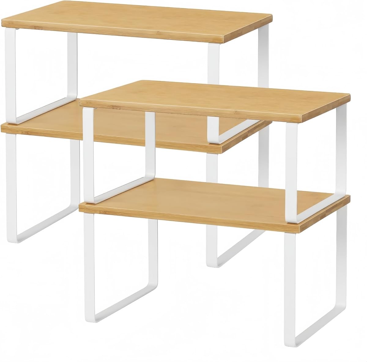 Bamboo Stackable Counter Shelf Riser - Natural, 2-Tier product photo