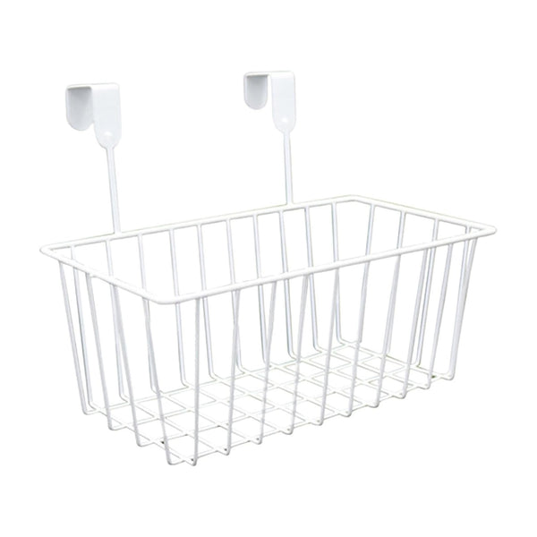 Womack Marrow Homeware Cabinet Door Hanging Storage Basket - Over-the-Door - White photo