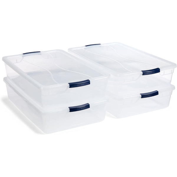 Womack Marrow Homeware Clear Stackable Pantry Storage Bin - Set of 4 - Clear photo