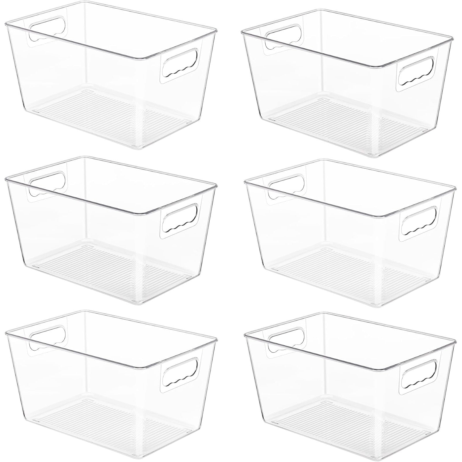 Womack Marrow Homeware Clear Stackable Pantry Storage Bin - Set of 6 - product photo Main image