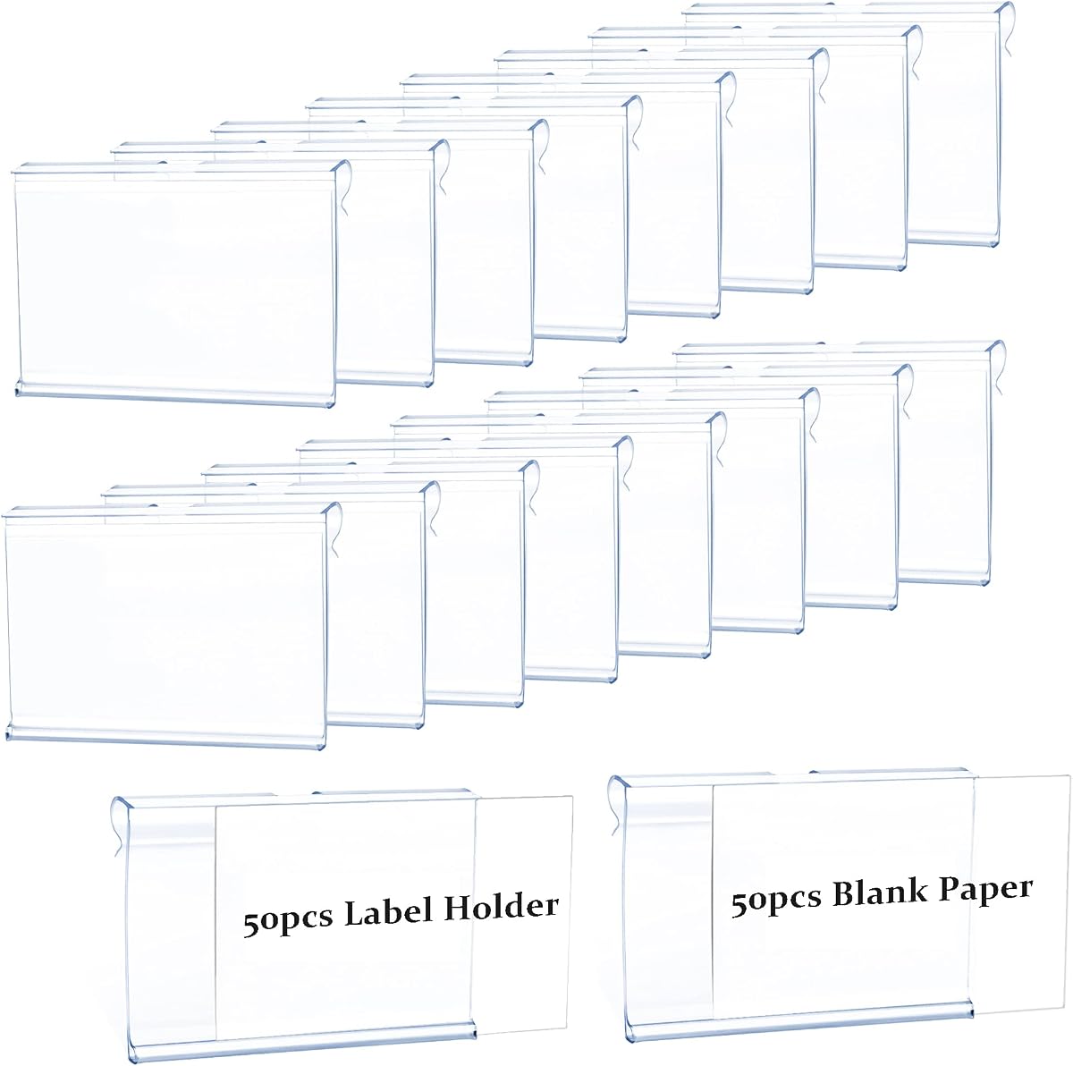 Clip-On Basket Label Holder - Silver, Pack of 20 product photo