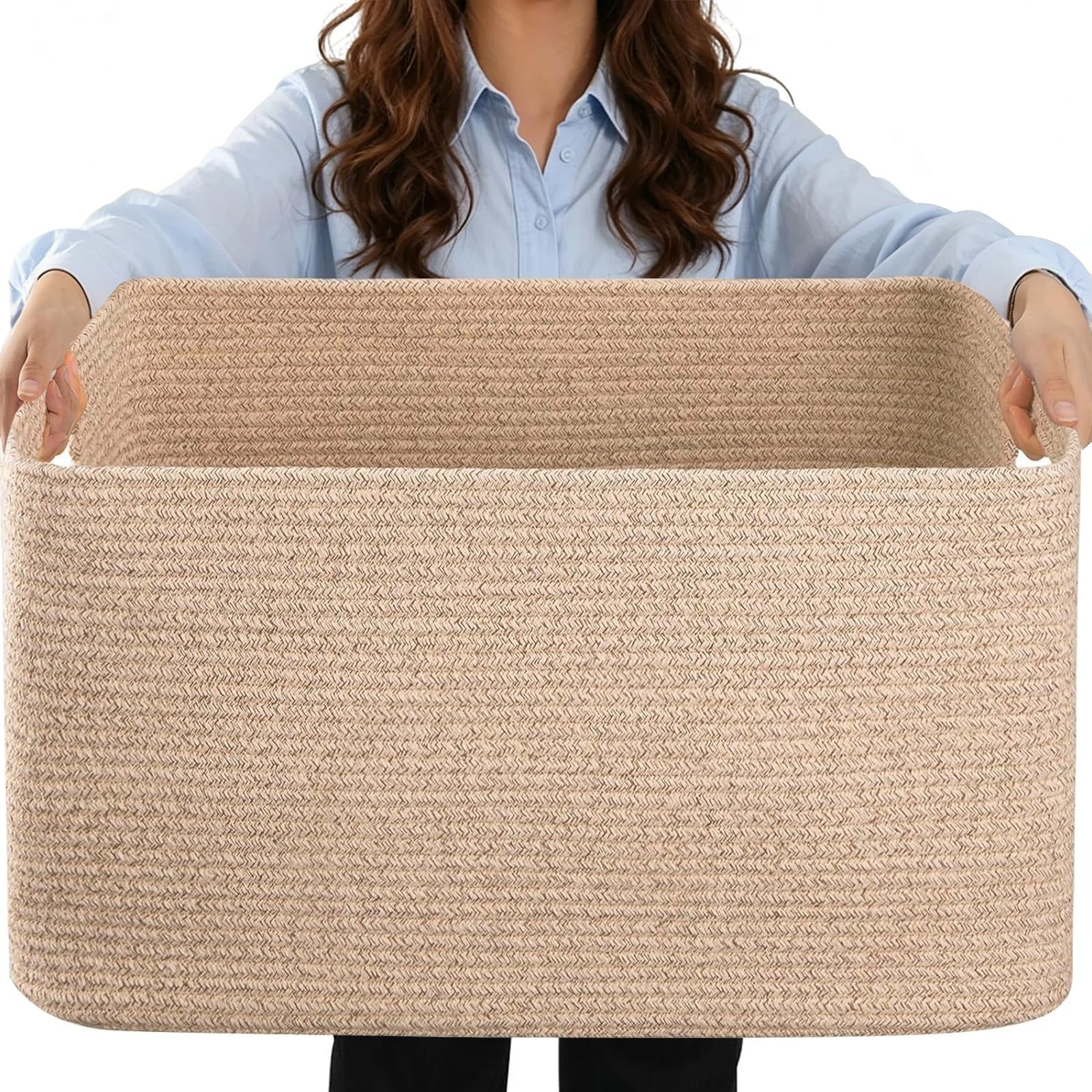 Womack Marrow Homeware Collapsible Woven Storage Basket - Large - product photo Main image