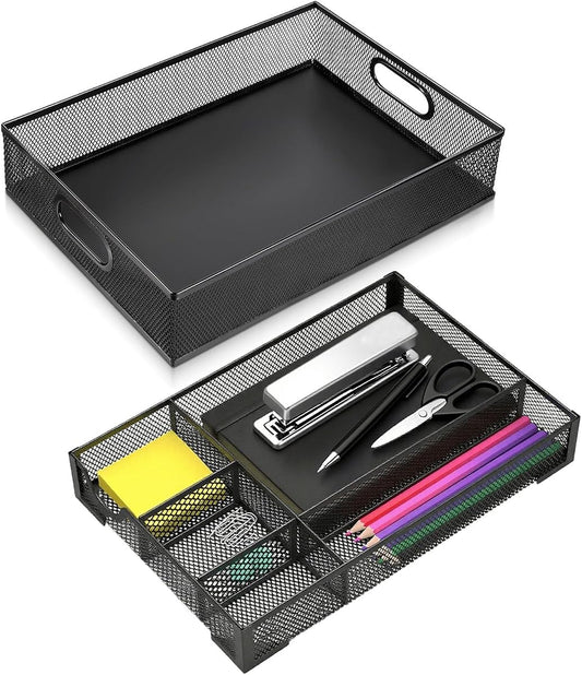 Desk Drawer Organizer Insert - White, 6-Slot product photo