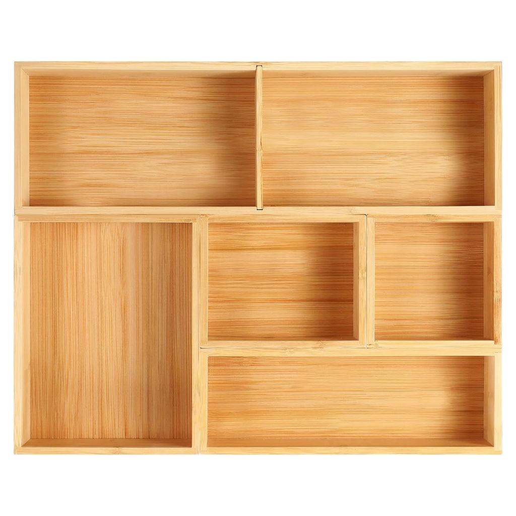 Womack Marrow Homeware Desk Drawer Organizer Insert - 6-Slot - Bamboo photo
