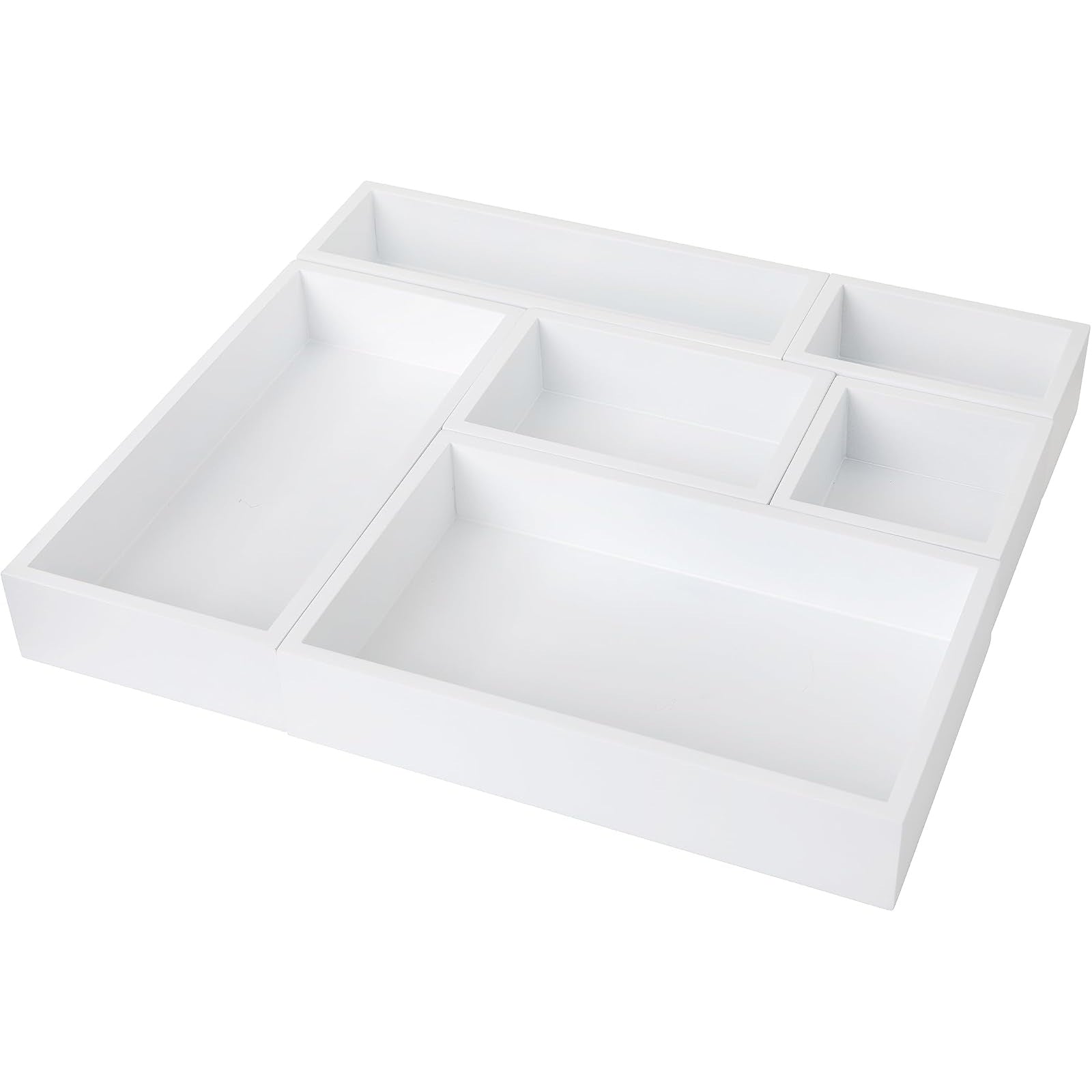 Womack Marrow Homeware Desk Drawer Organizer Insert - 6-Slot - White photo Main image