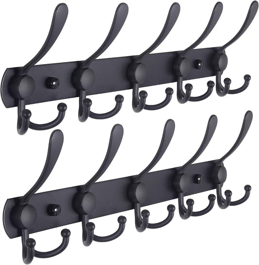 Entryway Wall Hook Rail - Black, 6 Hooks product photo