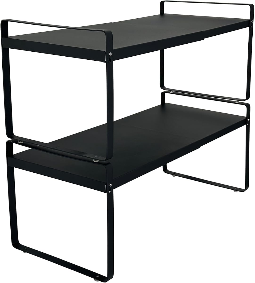 Expandable Stackable Cabinet Shelf Rack - White, Small product photo