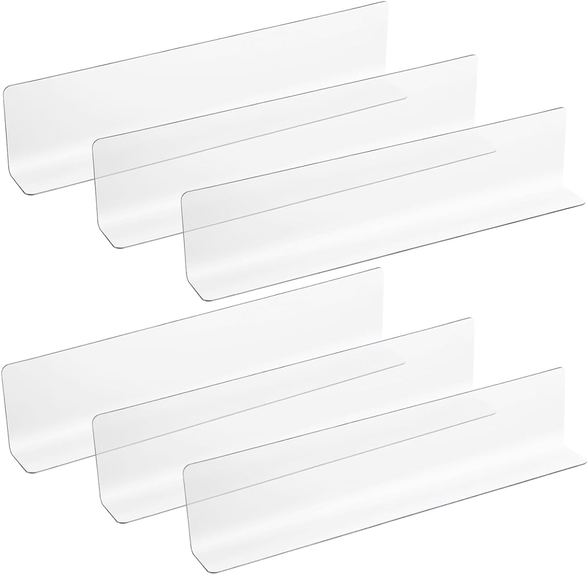 Expandable Shelf Divider Clip - Clear, Pack of 6 product photo