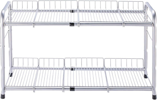 Expandable Under-Sink Organizer Rack - Gray product photo