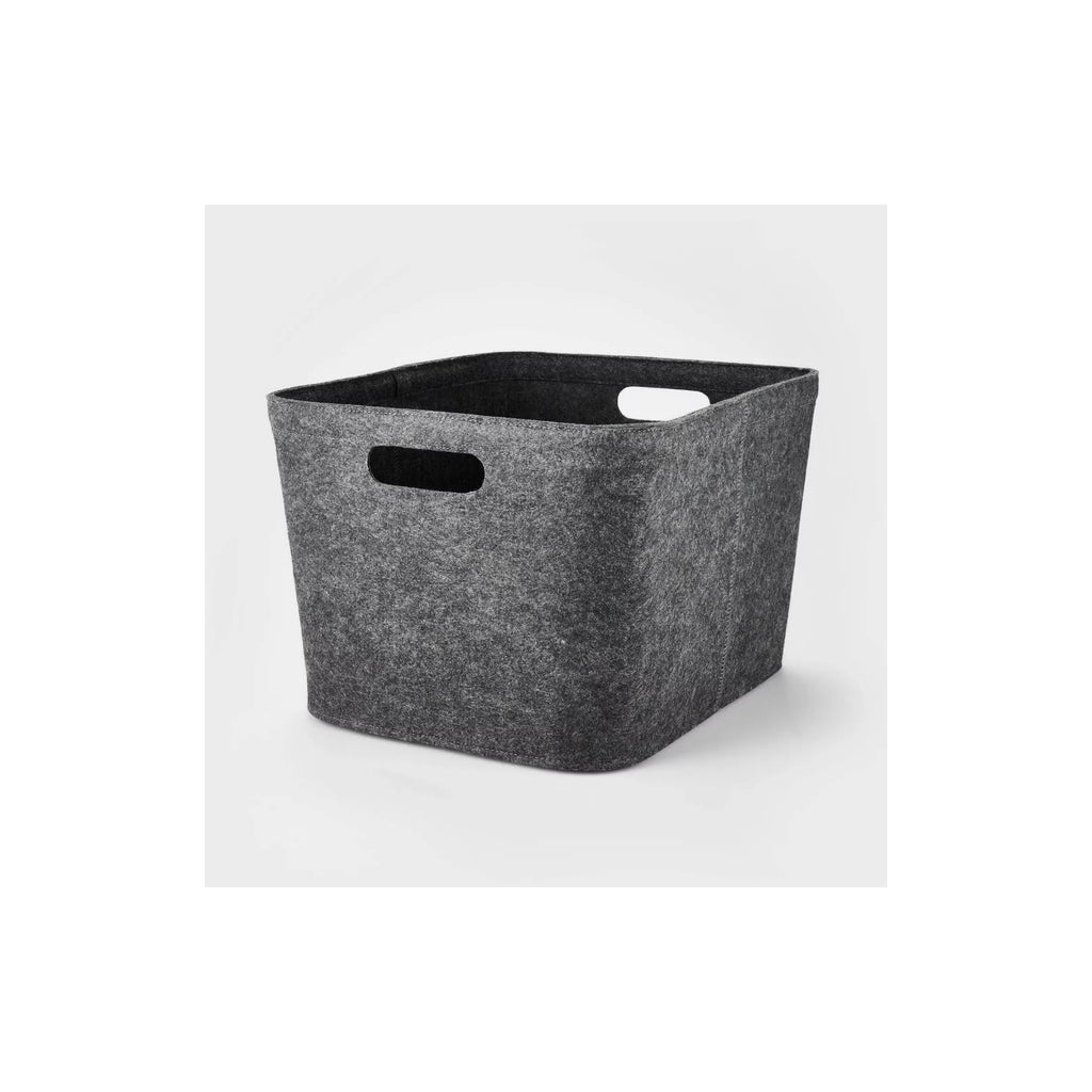Womack Marrow Homeware Felt Storage Bin with Handles - Medium - Charcoal photo