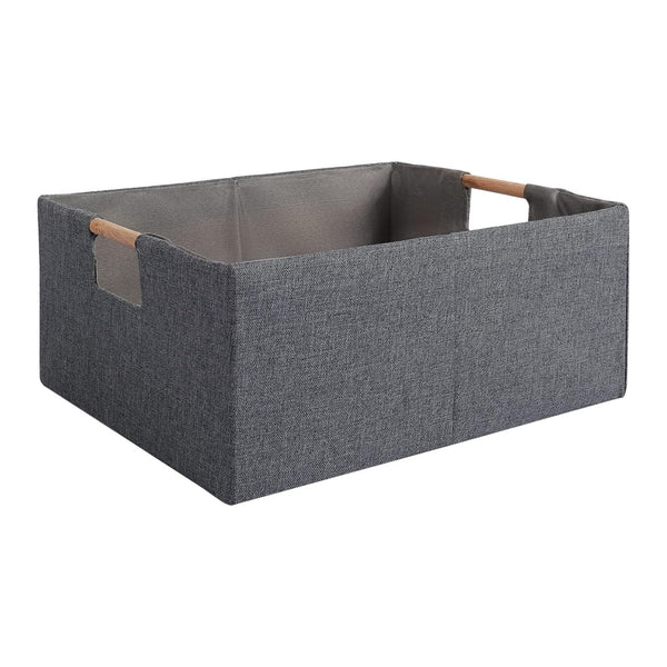 Womack Marrow Homeware Felt Storage Bin with Handles - Medium - Gray photo