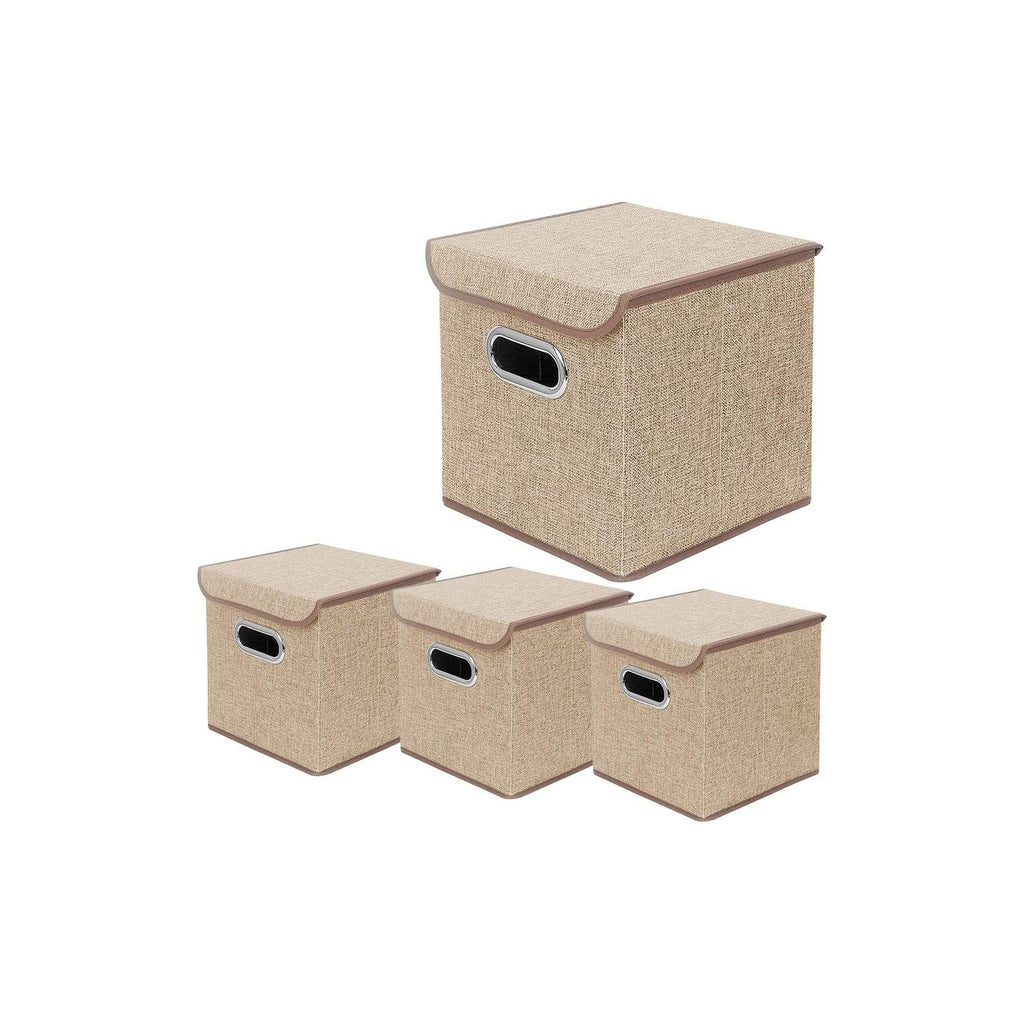 Womack Marrow Homeware Foldable Fabric Storage Bin - Set of 4 - Beige photo