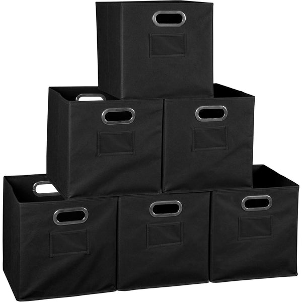 Womack Marrow Homeware Foldable Fabric Storage Bin - Set of 6 - Charcoal photo