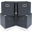 Womack Marrow Homeware Foldable Fabric Storage Bin - Set of 4 - Gray photo