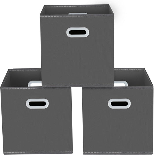 Foldable Fabric Storage Cube - Grey, Pack of 2 product photo
