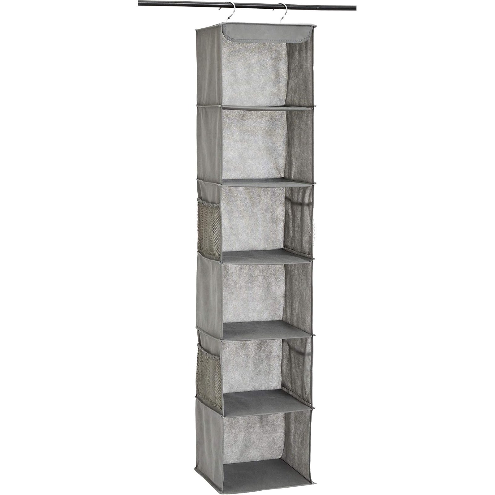 Womack Marrow Homeware Hanging Closet Organizer with Shelves - 6-Shelf - Gray photo Main image