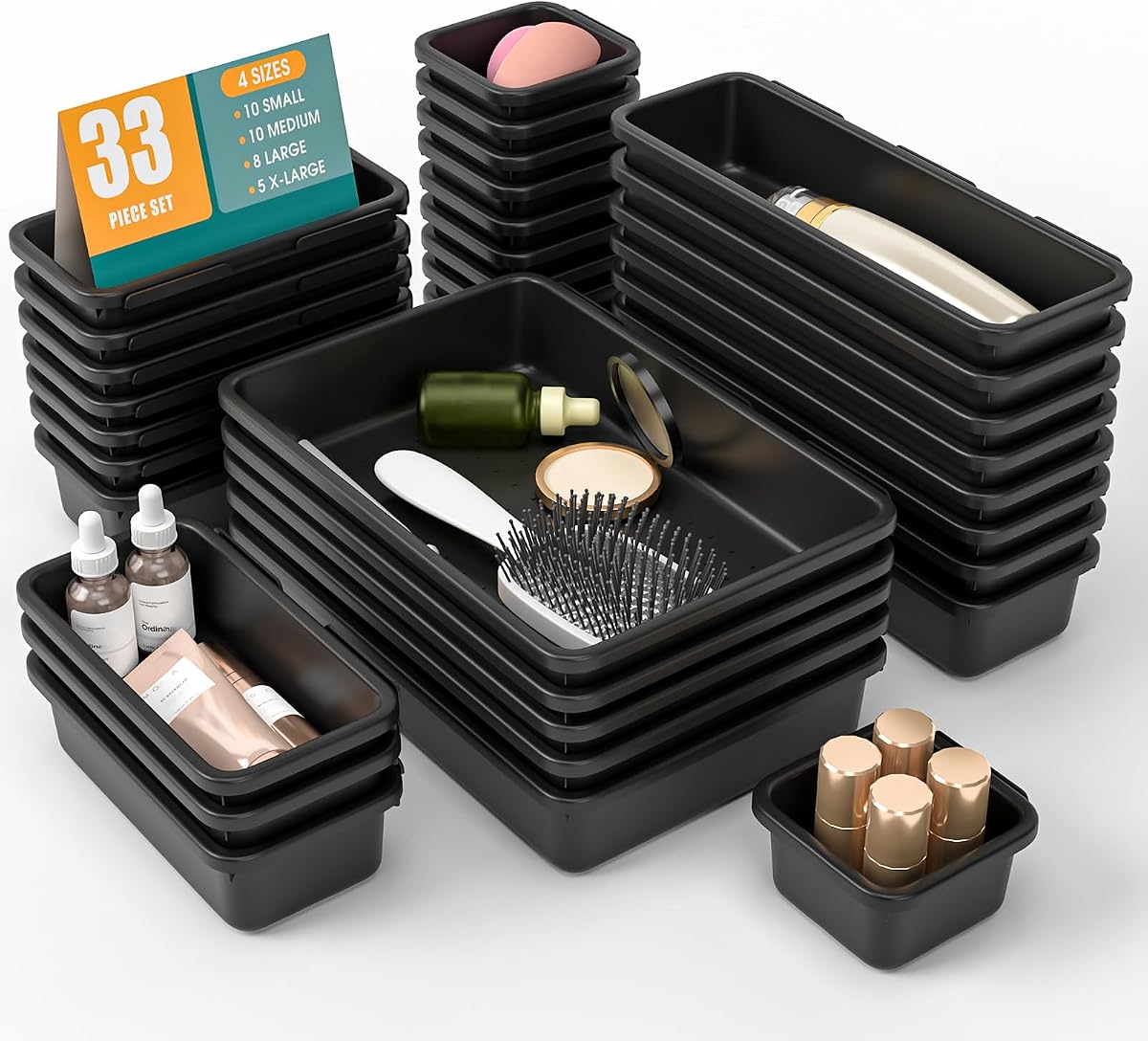 Interlocking Drawer Divider Set - White, 12-Piece product photo