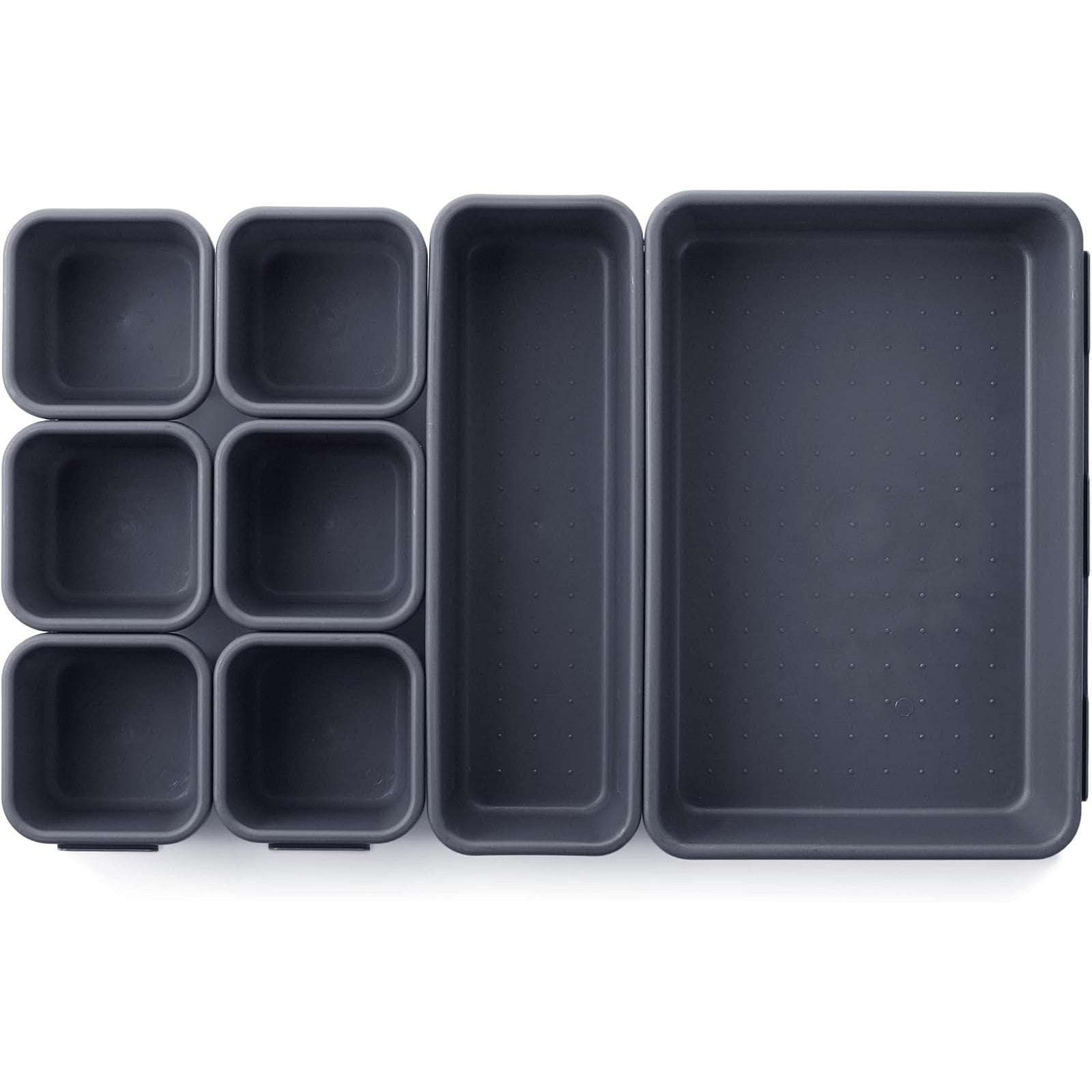 Womack Marrow Homeware Interlocking Drawer Tray Set - Set of 8 - Gray photo