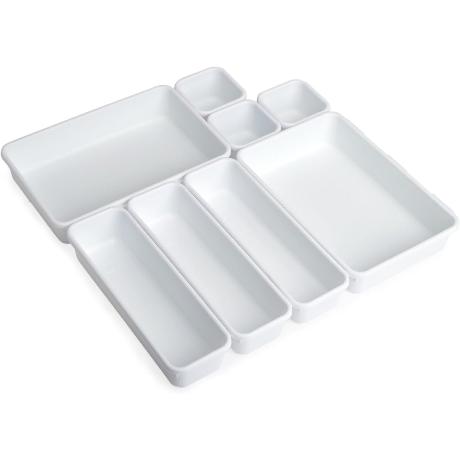 Womack Marrow Homeware Interlocking Drawer Tray Set - Set of 8 - White photo
