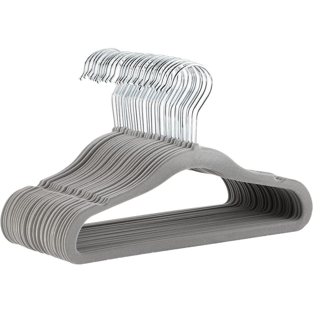 Womack Marrow Homeware Non-Slip Velvet Clothes Hangers - 30-Pack - Gray photo