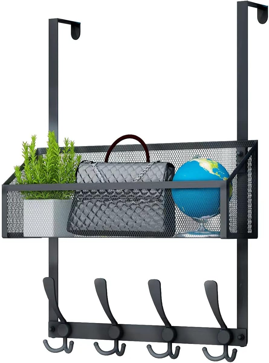 Over-the-Door Hook Organizer - Silver, 5 Hooks product photo