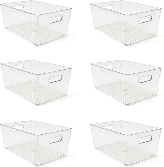Stackable Cabinet Storage Bin - White, Medium product photo
