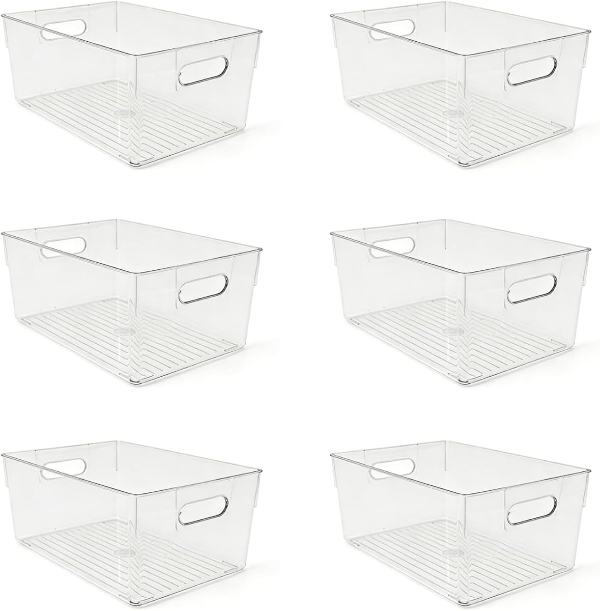 Stackable Cabinet Storage Bin - Gray, Large product photo
