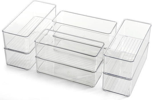 Stackable Drawer Organizer Bin - Clear, Small product photo