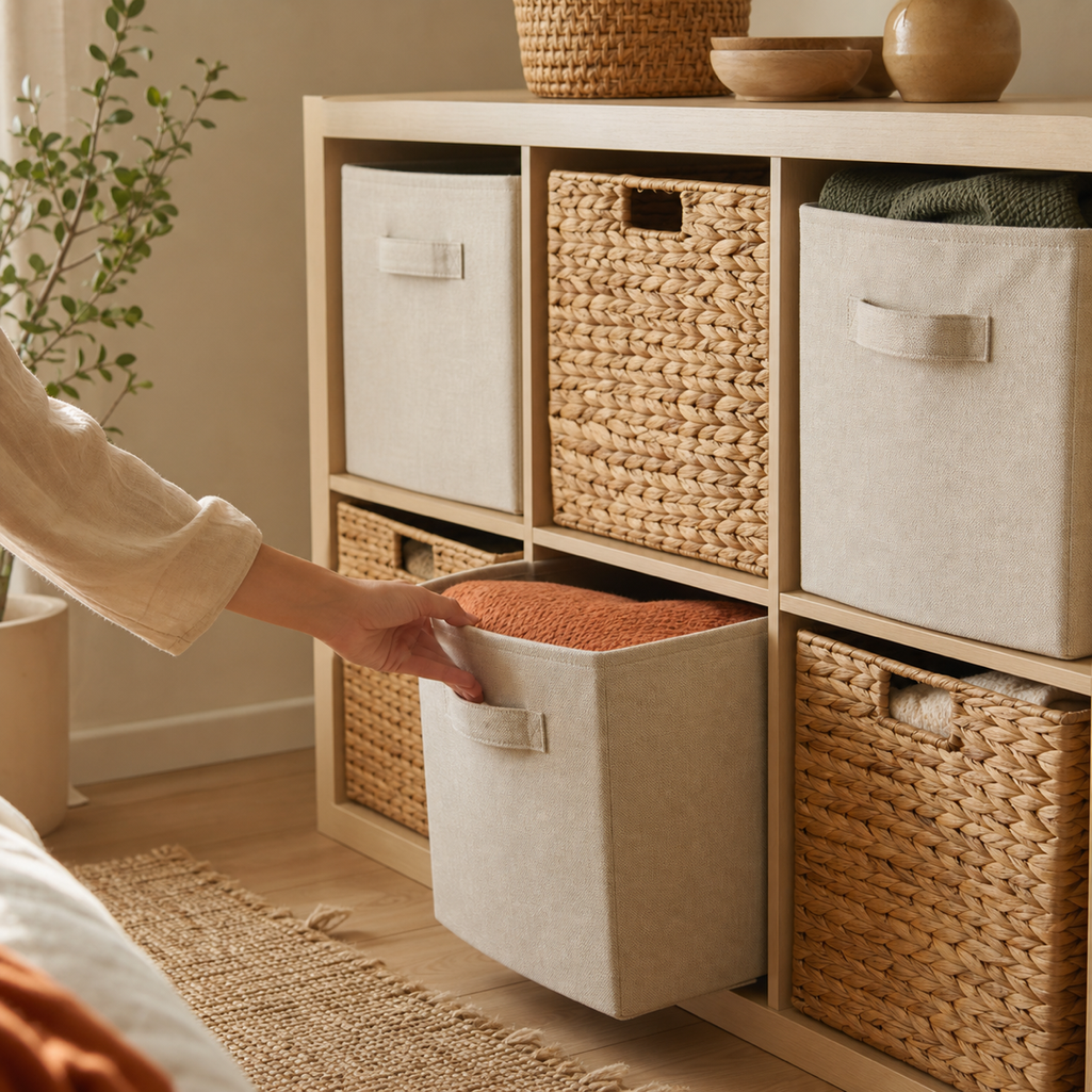 Bins and baskets organization