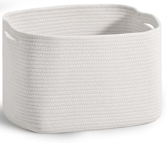 Woven Cotton Rope Storage Basket - Beige, Medium product photo