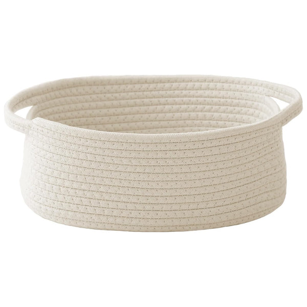 Womack Marrow Homeware Woven Storage Basket with Handles - Large - Beige photo