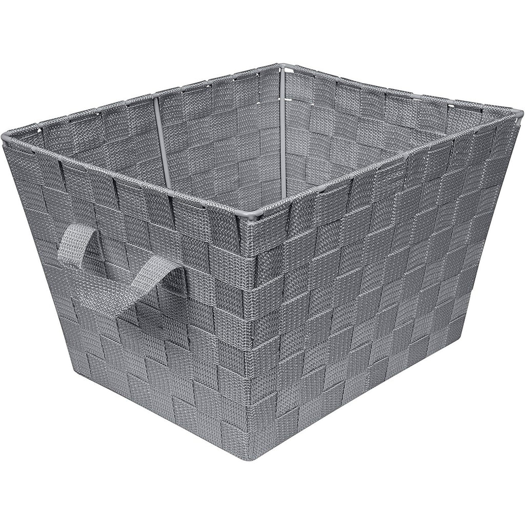 Womack Marrow Homeware Woven Storage Basket with Handles - Small - Gray photo