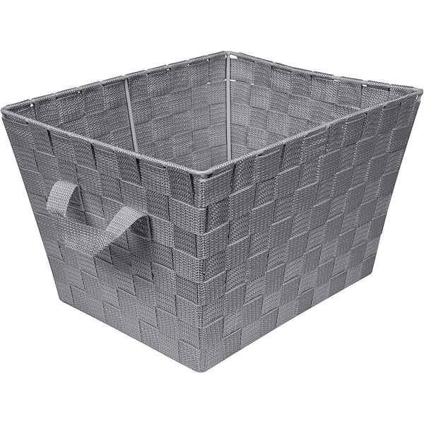 Womack Marrow Homeware Woven Storage Basket with Handles - Small - Gray photo
